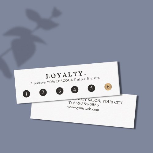 Simple Elegant White Faux Gold Beauty Loyalty Card