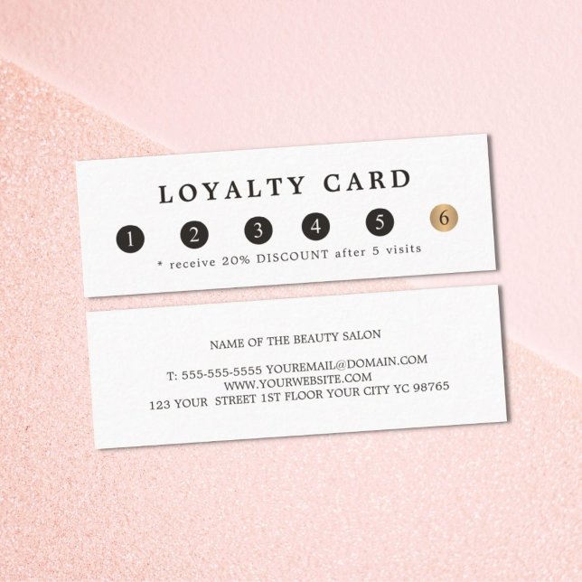 Simple Elegant White Faux Gold Beauty Loyalty Card (Creator Uploaded)