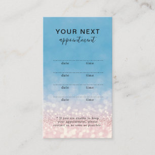 Simple Elegant White Gold Beauty Appointment Card