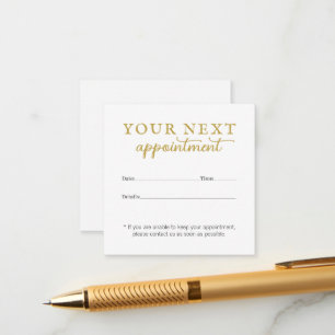 Simple Elegant White Gold Beauty Appointment Card