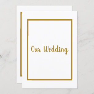 Simple & Elegant White Gold Border Wedding Invitation