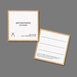 Simple Elegant White Gold Hair Appointment Card