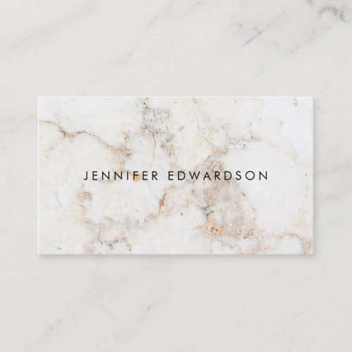 Simple elegant white gold marble professional business card