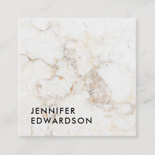 Simple elegant white gold marble professional square business card