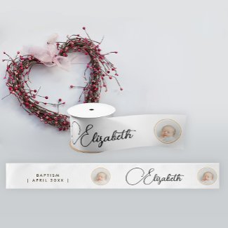 Simple Elegant White Gold Photo Portrait Name Typo