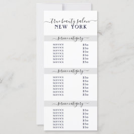 Simple Elegant White Gray Salon Price List
