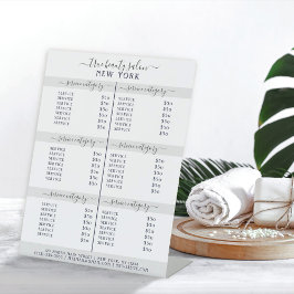 Simple Elegant White Gray Salon Price List Pedestal Sign