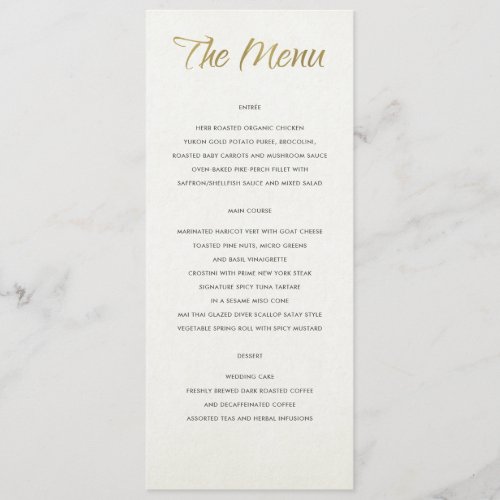 SIMPLE ELEGANT WHITE GREY TYPOGRAPHY menu card