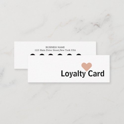 Simple Elegant White Heart Loyalty Card