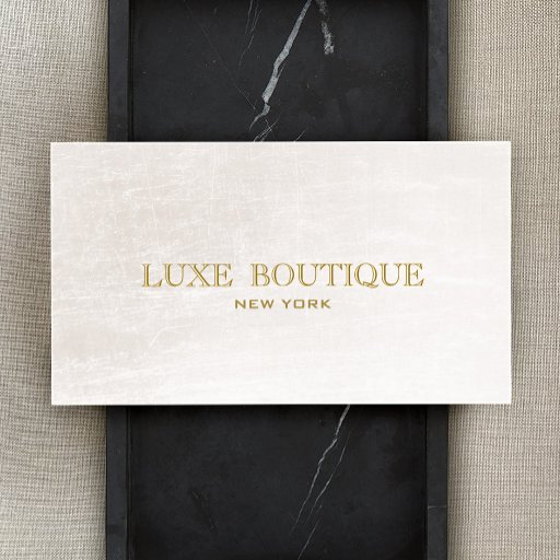 Customizable Simple Elegant White Ivory Chic Beauty and Fashion Business Card