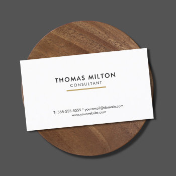 Simple Elegant White Line Consultant Business Card by pro_business_card at Zazzle