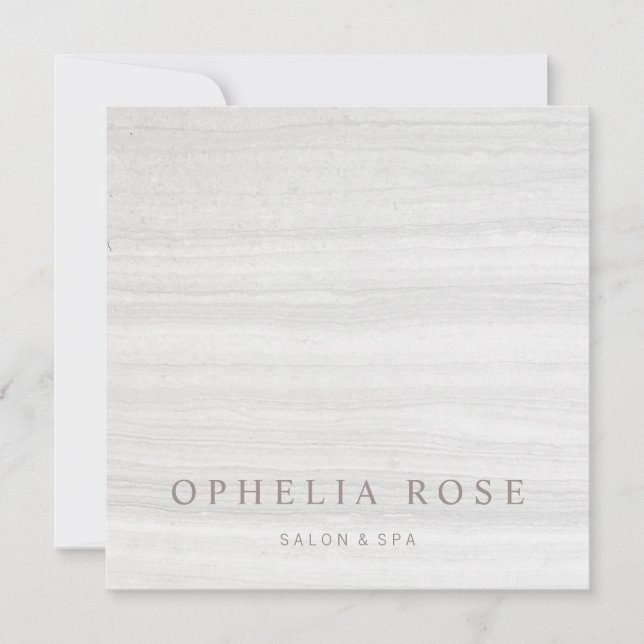 Simple Elegant White Marble Gift Certificate Invitation (Front)