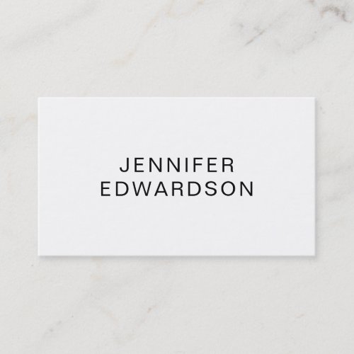 Simple elegant white minimalist professional busin business card
