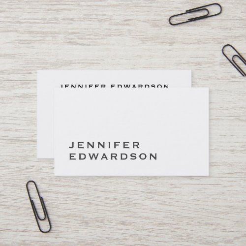 Simple elegant white minimalist professional business card