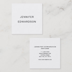 Simple elegant white minimalist professional squar square business card