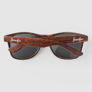Simple Elegant White Personalized Name Custom Sunglasses