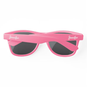 Simple Elegant White Personalized Name Custom Sunglasses