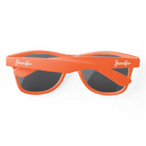 Simple Elegant White Personalized Name Custom Sunglasses