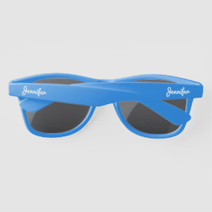 Simple Elegant White Personalized Name Custom Sunglasses
