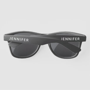 Simple Elegant White Personalized Name Custom Sunglasses