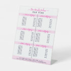 Simple Elegant White Pink Logo Salon Price List
