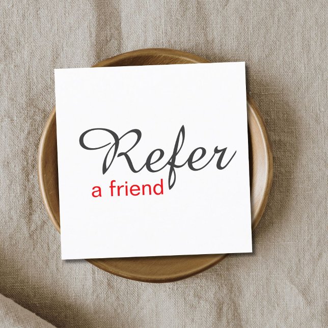 Simple Elegant White Red Referral Card Beauty (Creator Uploaded)