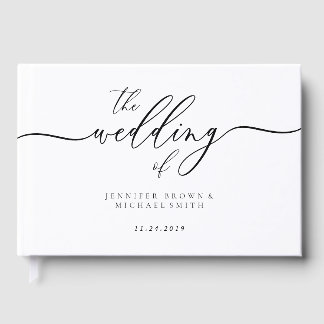 Simple Elegant White Signature Wedding Guest Book