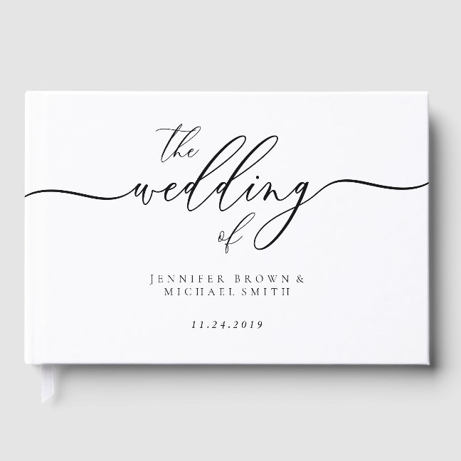 Simple Elegant White Signature Wedding Guest Book