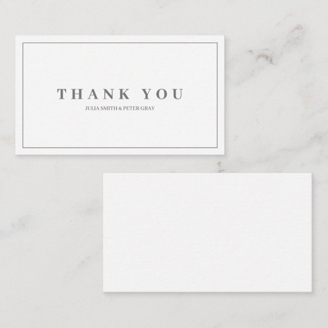 Simple & Elegant White Thank you Card (Front/Back)