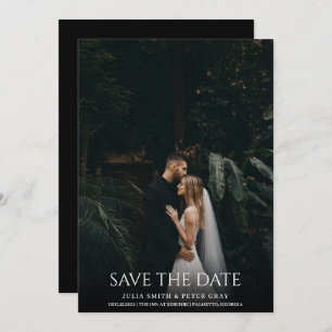 Simple Elegant White Typography Photo Wedding STD Invitation