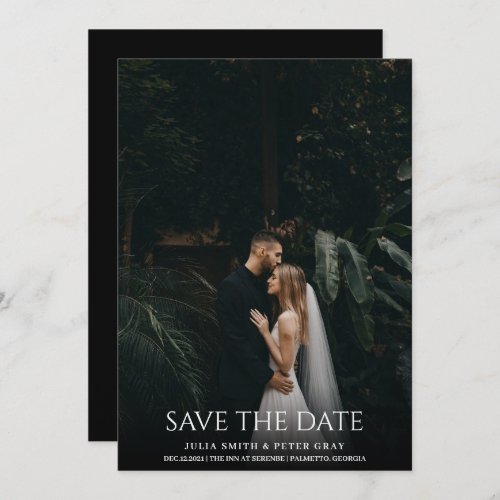 Simple Elegant White Typography Photo Wedding STD  Invitation