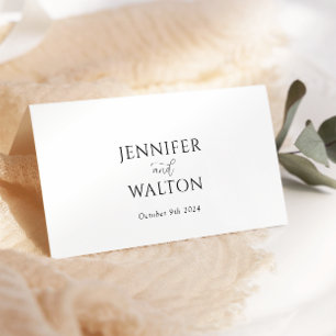 Simple Elegant white wedding Place Card