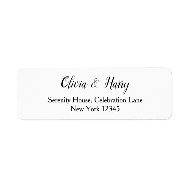 Simple Elegant White Wedding Return Address Labels (Front)
