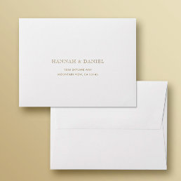 Simple Elegant White Wedding Return Address RSVP Envelope