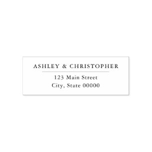 Simple Elegant White Wedding Return Address Self-inking Stamp