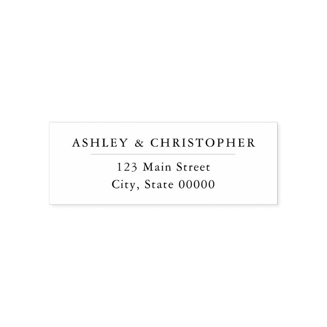 Simple Elegant White Wedding Return Address Self-inking Stamp (Design)