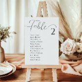 Modern Handwritten + Classic Serif Guest Names Table Number