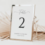 Simple Elegant white wedding Table Number<br><div class="desc">Coordinate your reception with Simple Elegant White Table Numbers. Maintain a consistent look with a white background, classic serif lettering, and personalized custom names, providing an elegant and organized touch to each table. These meticulously crafted table numbers add a sophisticated charm to your wedding decor, ensuring a seamless and refined...</div>