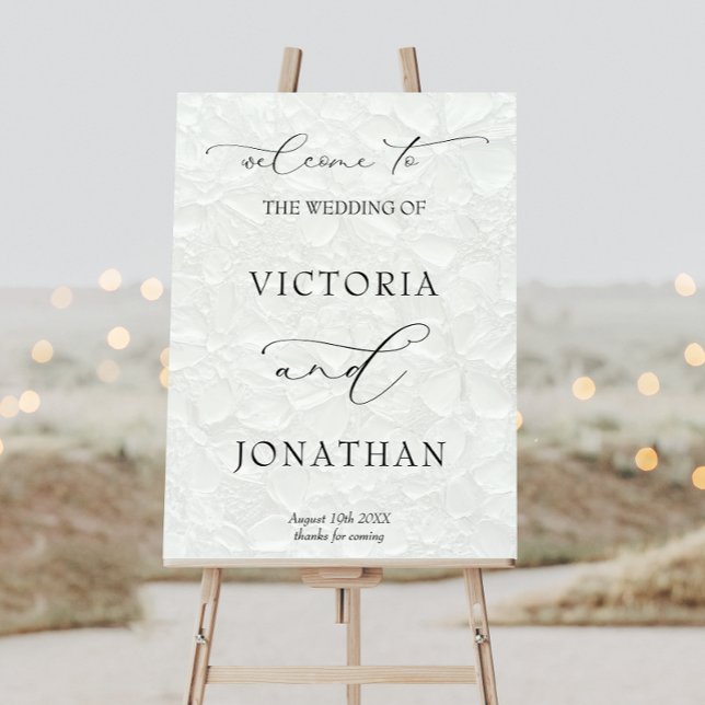 Simple Elegant White Wedding Welcome Sign (Creator Uploaded)