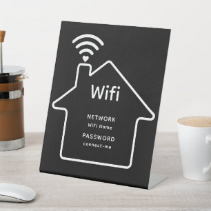 Simple Elegant Wifi Network Password Info Pedestal Sign