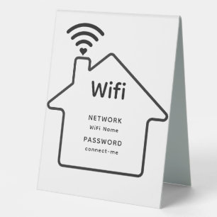Simple Elegant Wifi Network Password Info Table Tent