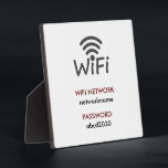 Simple Elegant Wifi Network Password Sign Plaque<br><div class="desc">Add a network name and password, and easily create your wifi network info sign. You can TRANSFER this DESIGN on other Zazzle products and adjust it to fit most of the Zazzle items. You can also click the CUSTOMIZE button to add, delete or change details like background color, text, font,...</div>