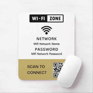 Simple Elegant Wifi QR Code Network Password  Mouse Pad