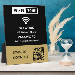 Simple Elegant Wifi QR Code Network Password Plaque
