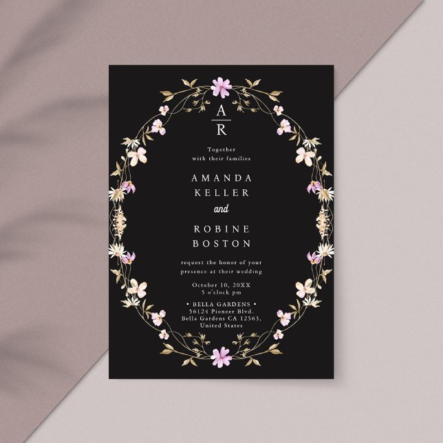 Simple Elegant Wildflower Wedding Invitation (Creator Uploaded)