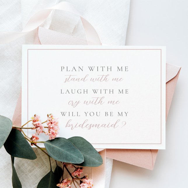 Simple Elegant Will You Be My Bridesmaid Invitation Postcard (Creator Uploaded)