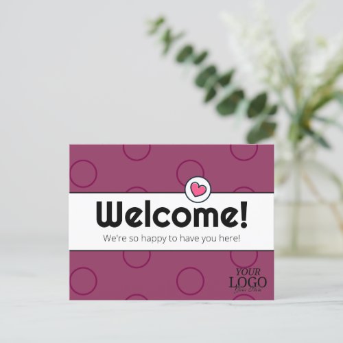 Simple Elegant Wine Colored Business Welcome  Postcard