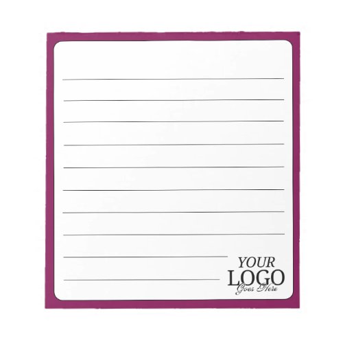 Simple Elegant Wine Colored Logo Lined Business  Notepad
