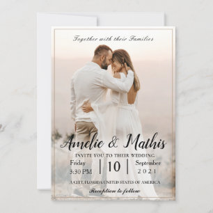 Simple Elegant with photo Wedding Invitations
