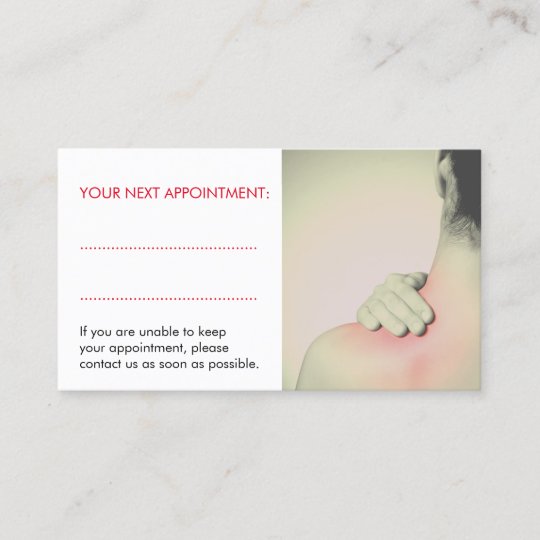 Simple Elegant Women Back Massage Appointment Card
